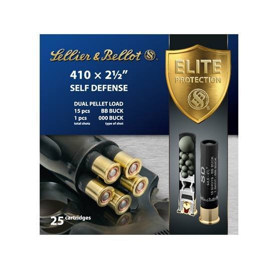 Sellier & Bellot SB410SDA Self Defense 410Gauge 2.50" 15 Pellets 1/2oz - Sellier & Bellot - .410 BORE
