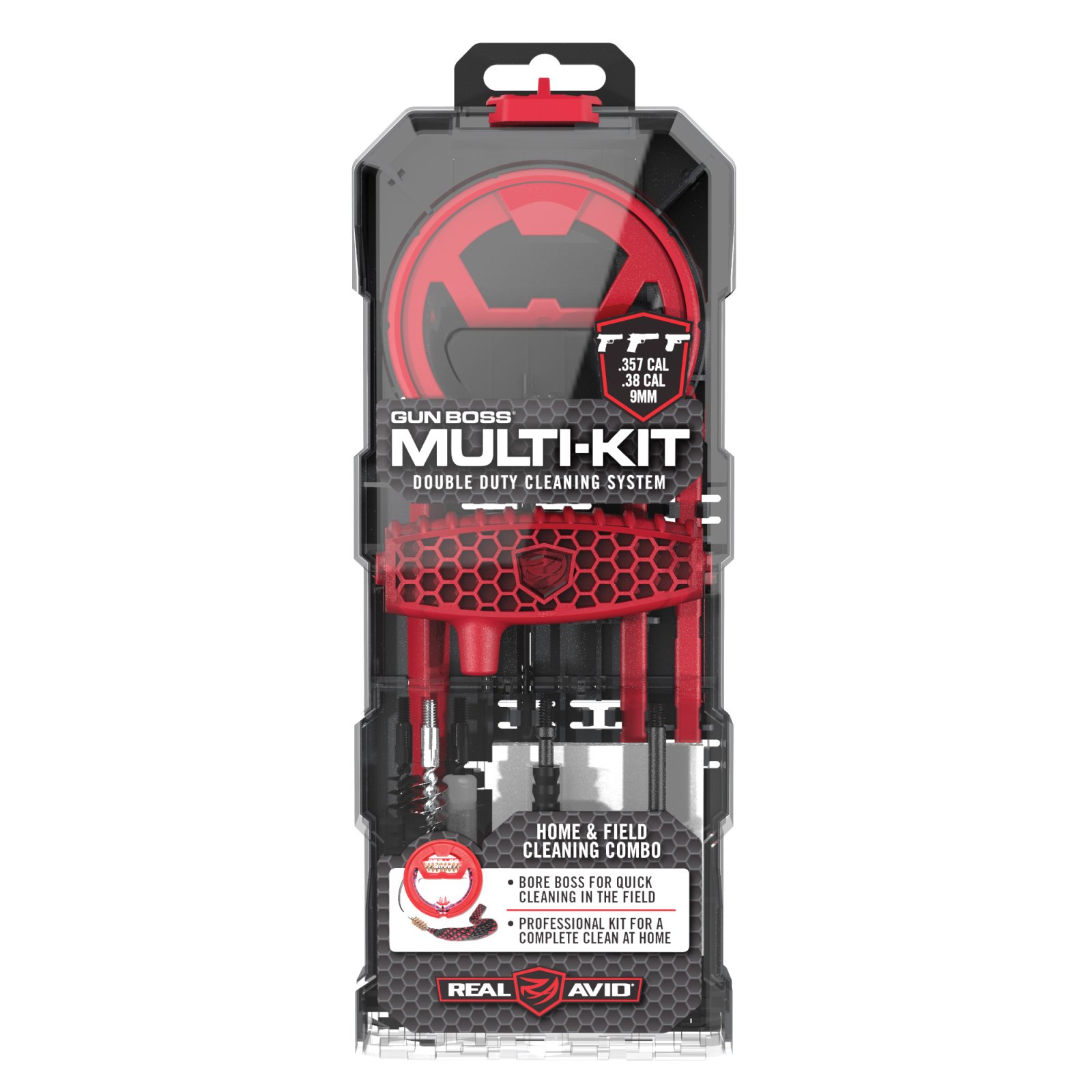 Real Avid AVGBMK Gun Boss 9mm/.357/.38 Caliber Cleaning Kit