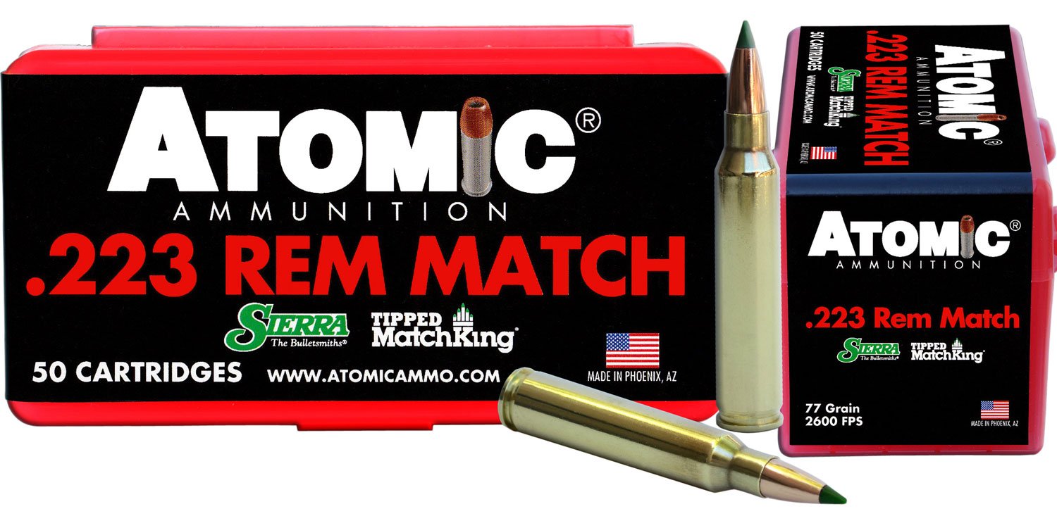 Atomic Ammunition 00452 Rifle Match 223Rem 77gr Tipped MatchKing 50/Box
