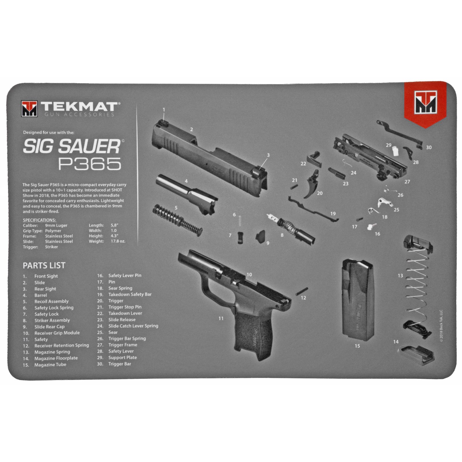 TekMat TEK-R17-SIGP365 Cleaning Mat 17" 1.00"