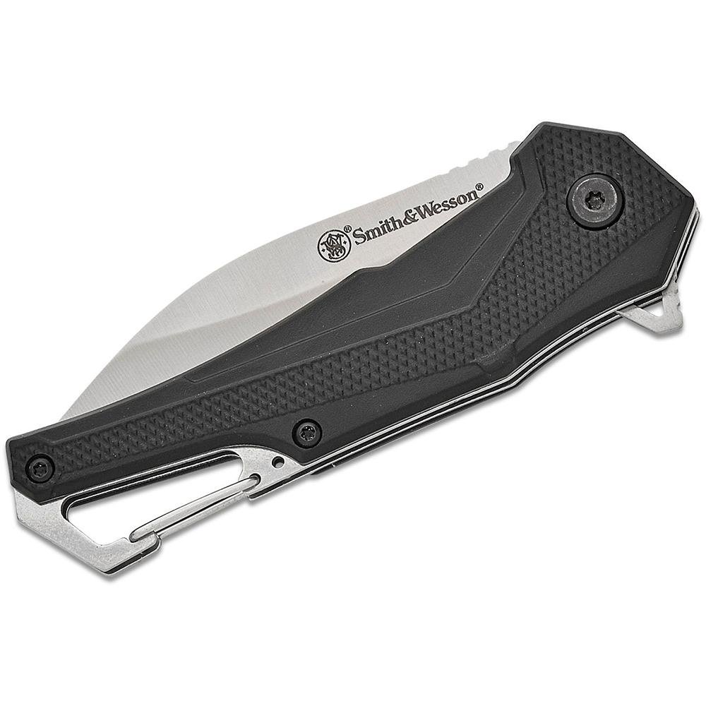 Buy Smith & Wesson Oasis Carabiner Folding Knife 3 Drop Point Blade Black Box online