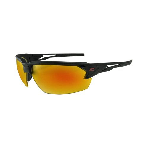 Pumori Matte Black Safety Glasses with Red Mirror Lenses & Anti-Fog Technology