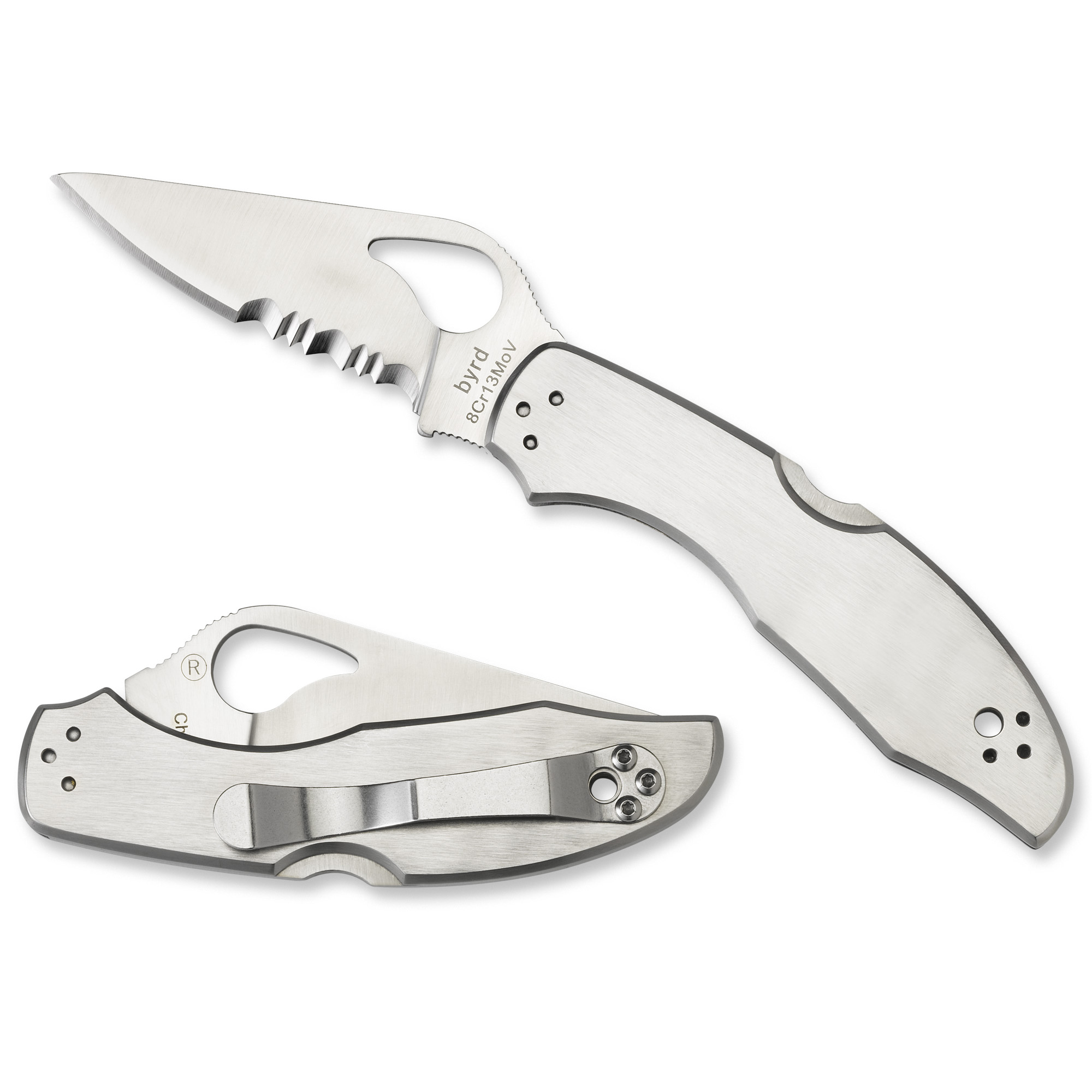 Spyderco BY04PS2 Byrd Meadowlark 2 Folding Knife 2.94" Part Serrated Blade