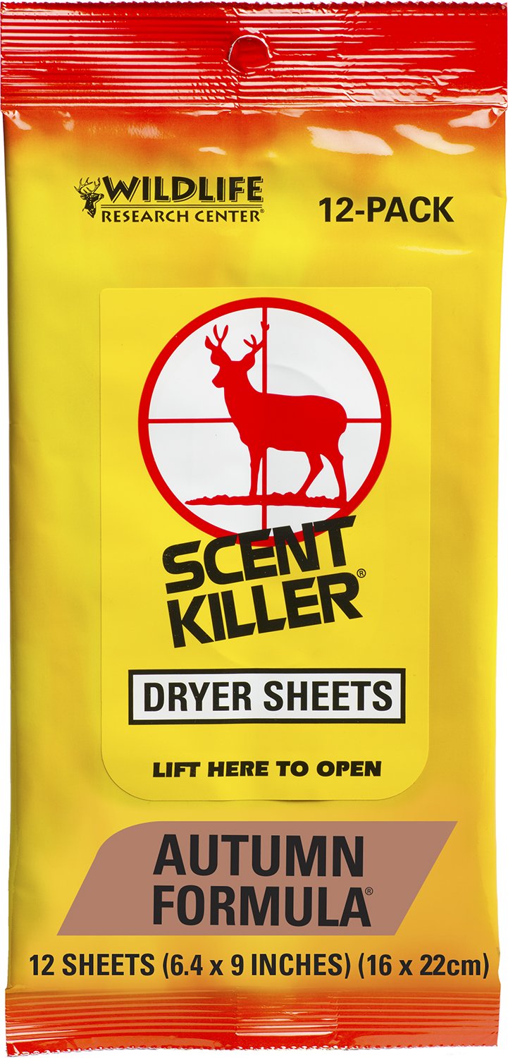 Wildlife Research 580 Scent Killer Autumn Dryer Sheets 12 Pack - Wildlife Research Center - HUMAN ODOR ELIMINATING