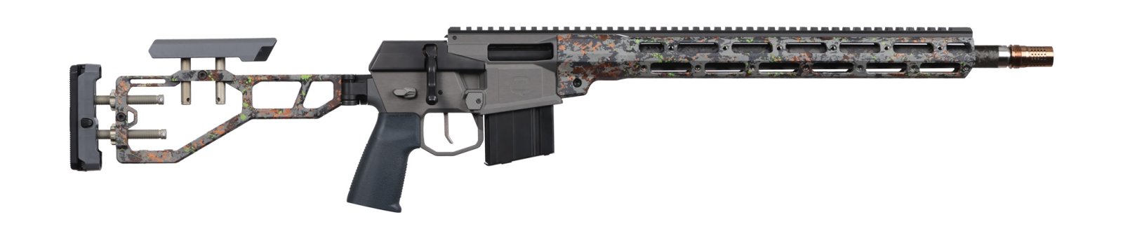 Q MINIFIX-6ARC-18IN-QCAMO-CPROOF Mini Fix 6mm ARC 10 + 1 Q-Camo Cerakote Full Length Picatinny Top Rail 18" Proof Research Barrel 45 Degree Short Throw Bolt 5/8x24 MINIFIX-6ARC-18IN-QCAMO-CPROOF