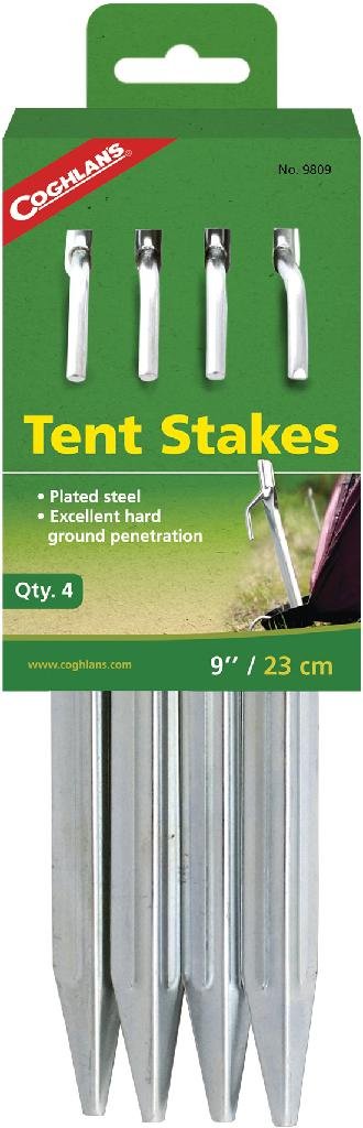 Buy Coghlan's 9In Plated Steel Tent Stakes 4-Pack Heavy Duty online