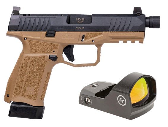 AREX Delta M Tactical 9mm 15+17Rd Suppressor Sights FDE Red Dot - AREX - 9mm