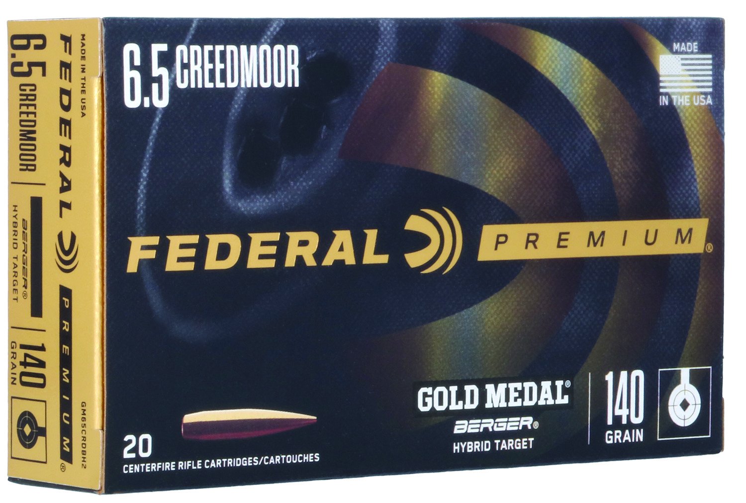Federal GM65CRDBH2 6.5 Creedmoor 140 Grain Berger Hybrid 20 Rounds - Federal Premium Ammunition - BERGER HYBRID TARGET