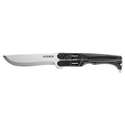 Gerber 30-001536 Doubledown Machete SW/PL Butterfly Open 6.75" Black Handle - Quad Lock Mechanism