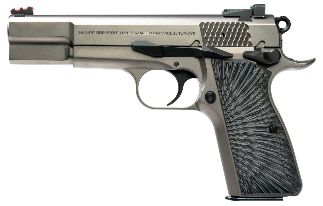 Tisas 12500025 Regent BR9 Sport 9mm 4.67" Nickel Semi-Auto Pistol