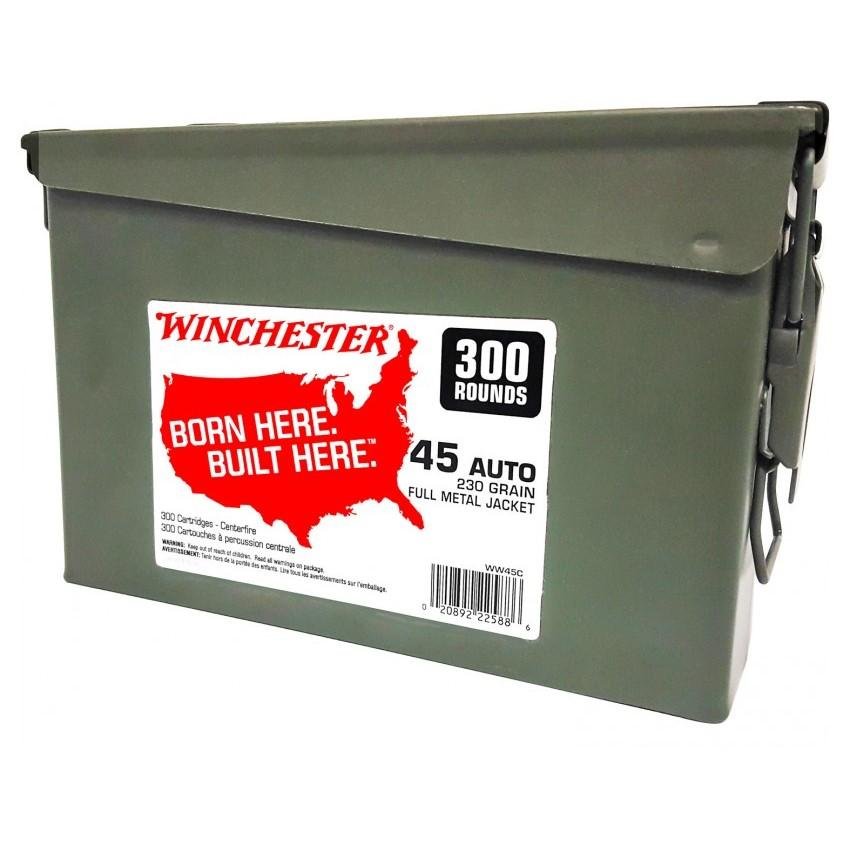 Winchester Ammo WW45C USA Target 45 ACP 230 gr Full Metal Jacket (FMJ) 300 Rounds - Winchester - FULL METAL JACKET