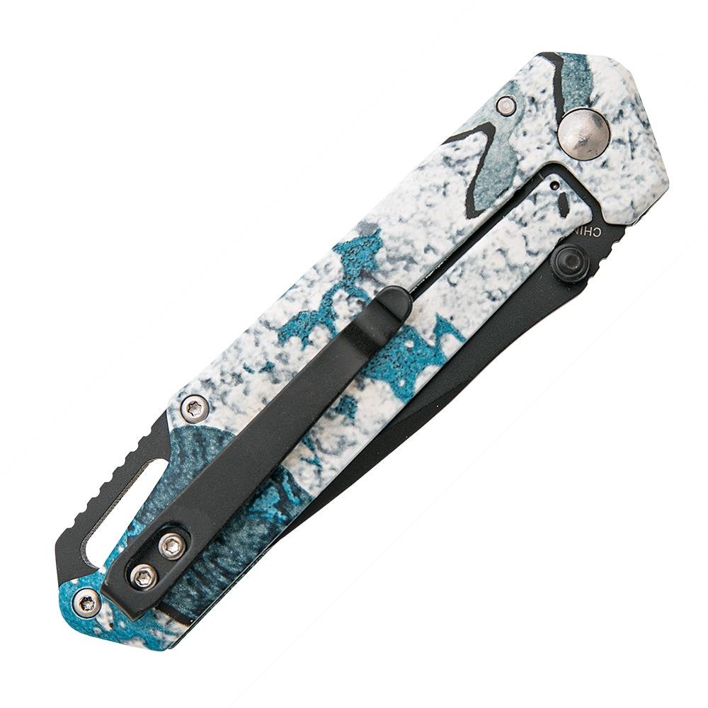 Bear & Son Brisk 3.0 Medium Folding Knife 2-7/8 Drop Point Blade TrueTimber Rift Blue - Bear Archery