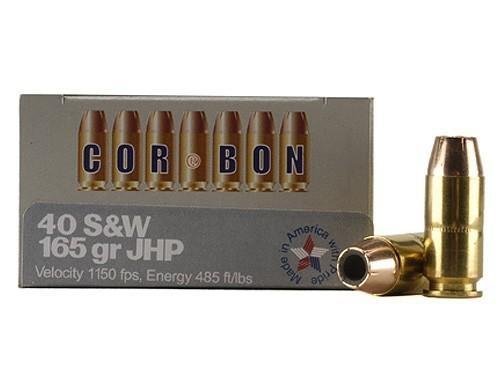 Corbon SD4016520 .40 S&W 165gr JHP Ammo 1150fps 20rd Box - Corbon - 40 SW