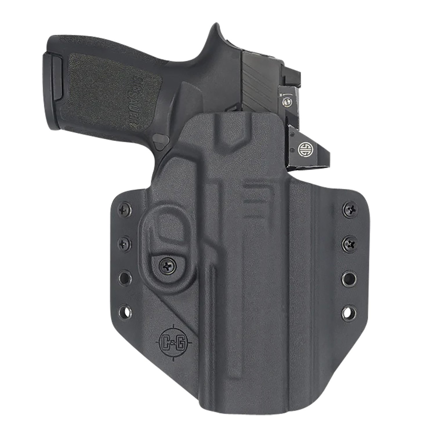 C&G Holsters 0280100 Covert OWB Black Kydex Belt Loop Fits Sig P320 M17...