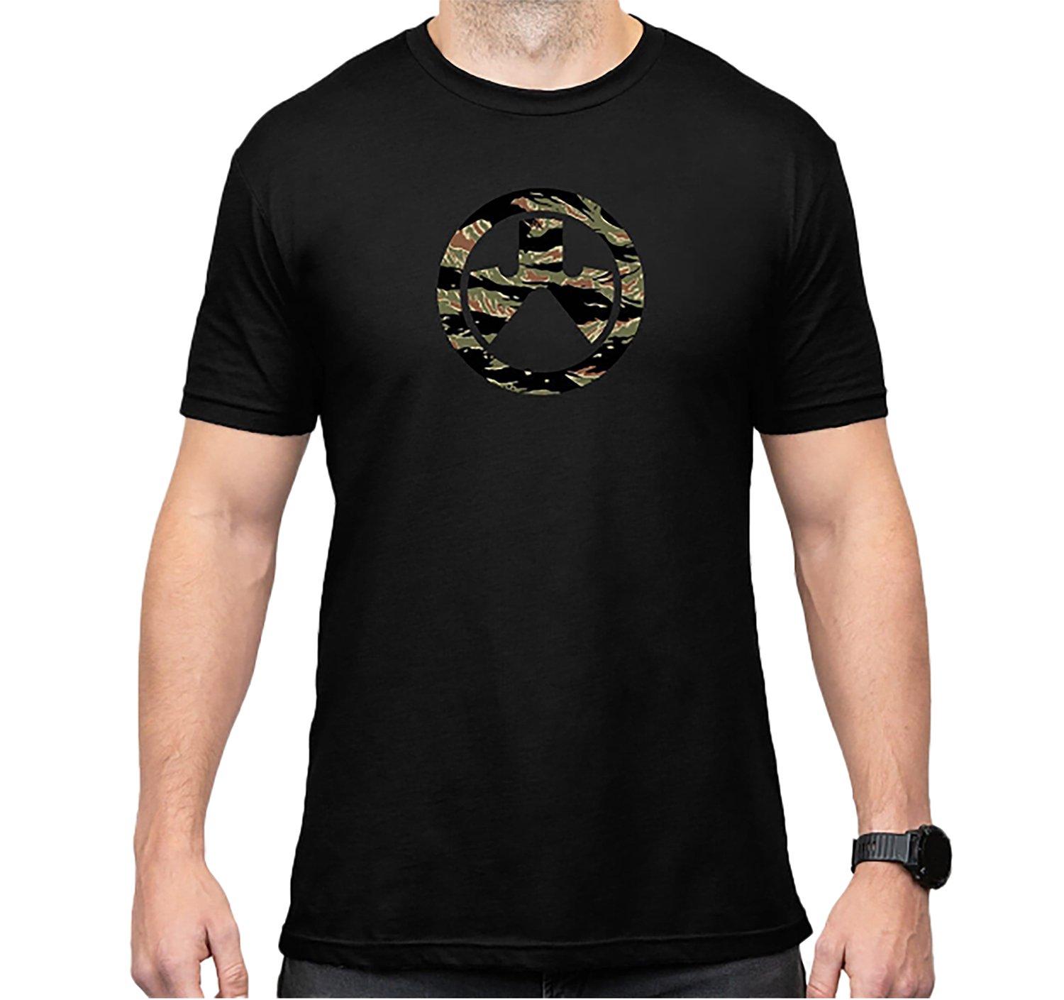 Magpul MAG1292-001-L Tiger Stripe Icon Black Cotton/Polyester Short Sleeve Large - Magpul Industries - SHORT SLEEVE