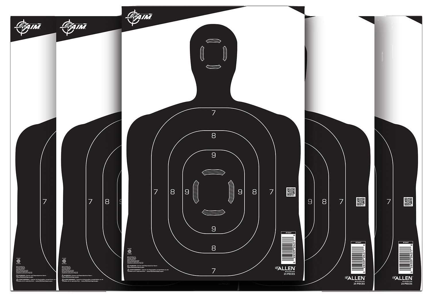 Allen EZ Aim Paper Silhouette Target 12x18 Black &