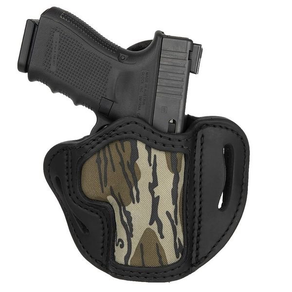 1791 Gunleather MOBH21SBLR BH2.1 Optic Ready OWB 2.1 Mossy Oak/Stealth Black Leather Belt Loop Fits S&W M&P Shield/Springfield XD/Glock 17 - Springfield Armory
