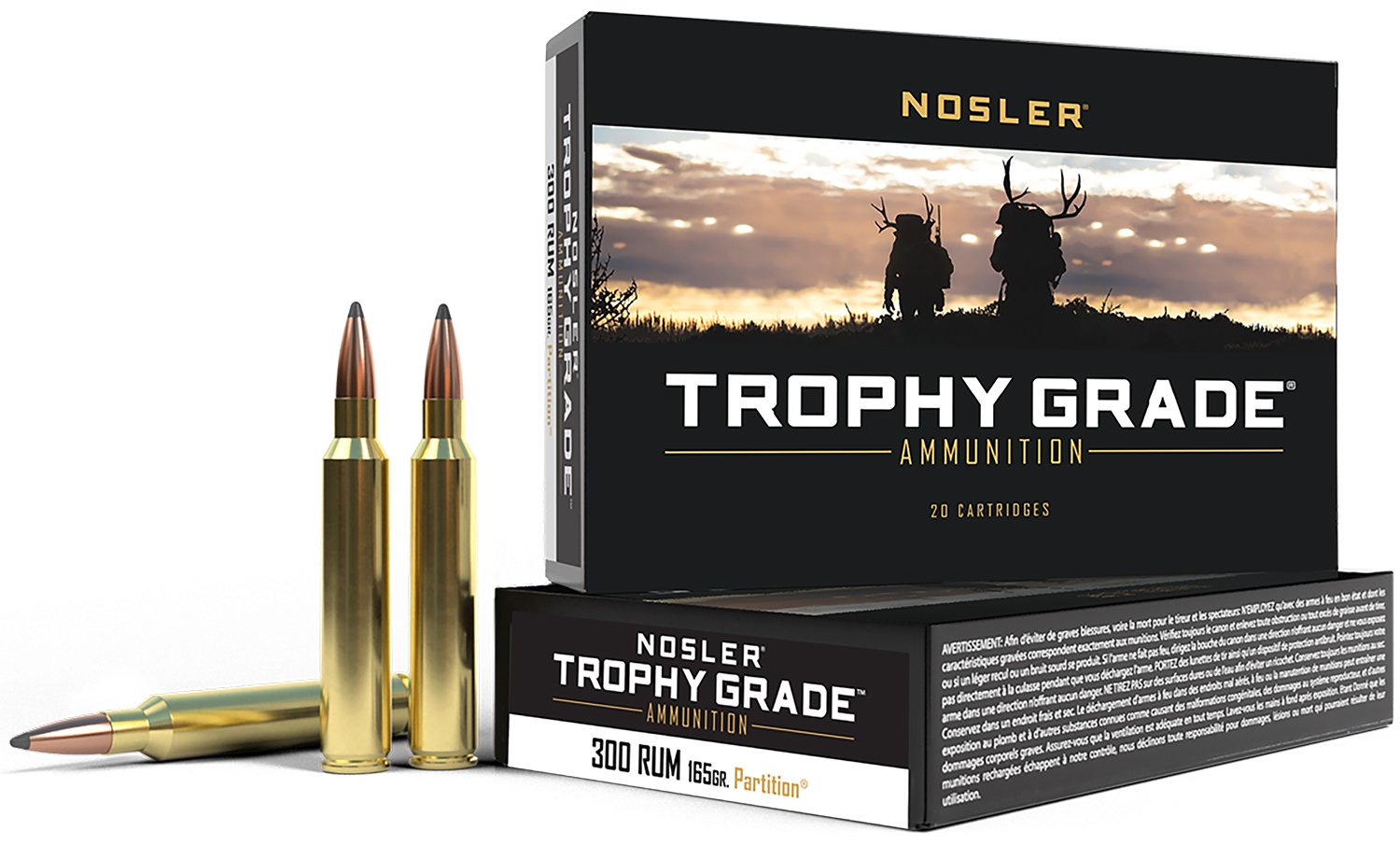 Nosler 60064 Trophy Grade 300RUM 165gr Spitzer Partition 20 Per Box/10 Case - Nosler - NOSLER SPITZER PARTITION