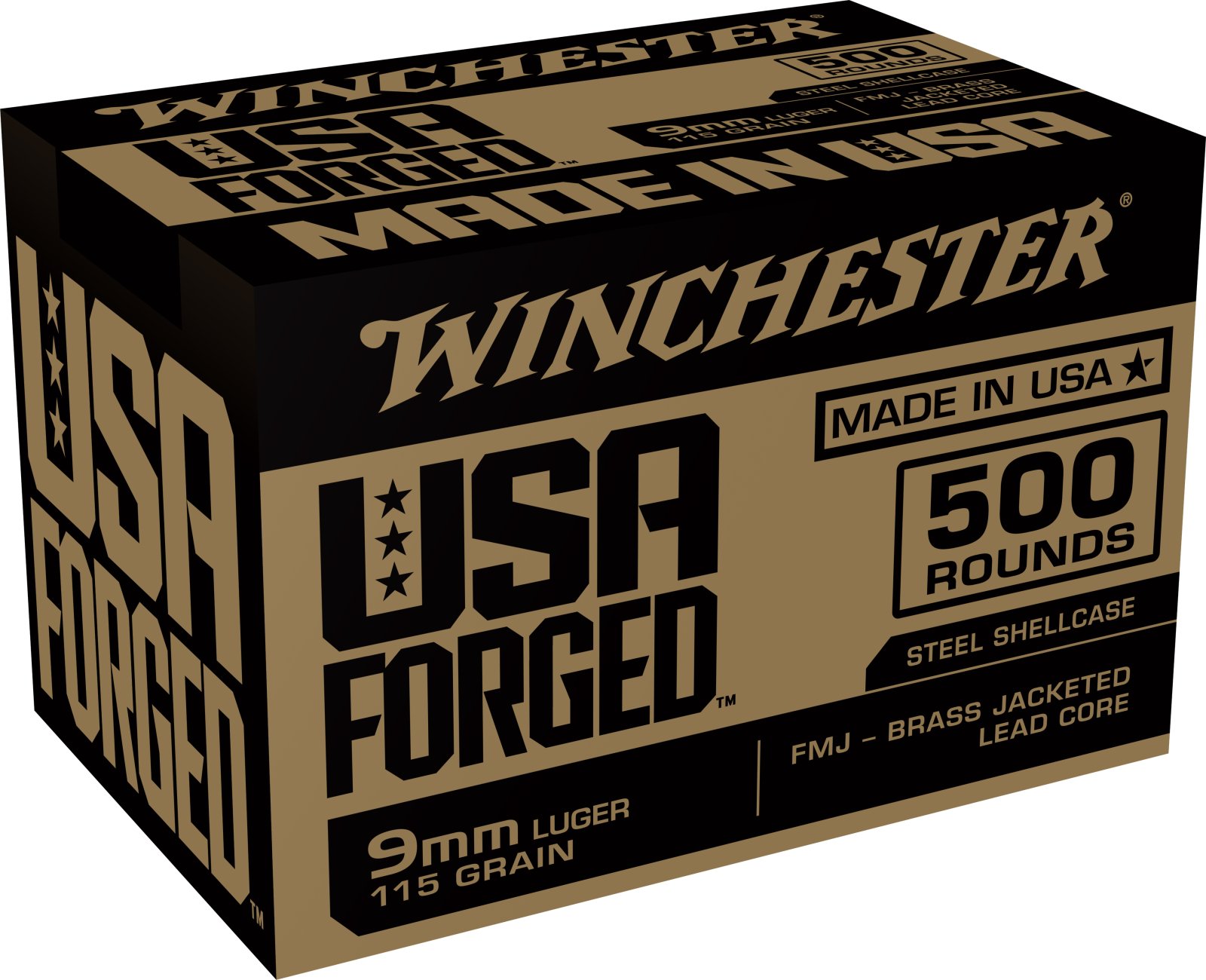Winchester WIN 9MM 115GR FMJ STEEL 500RD 9mm Luger .000