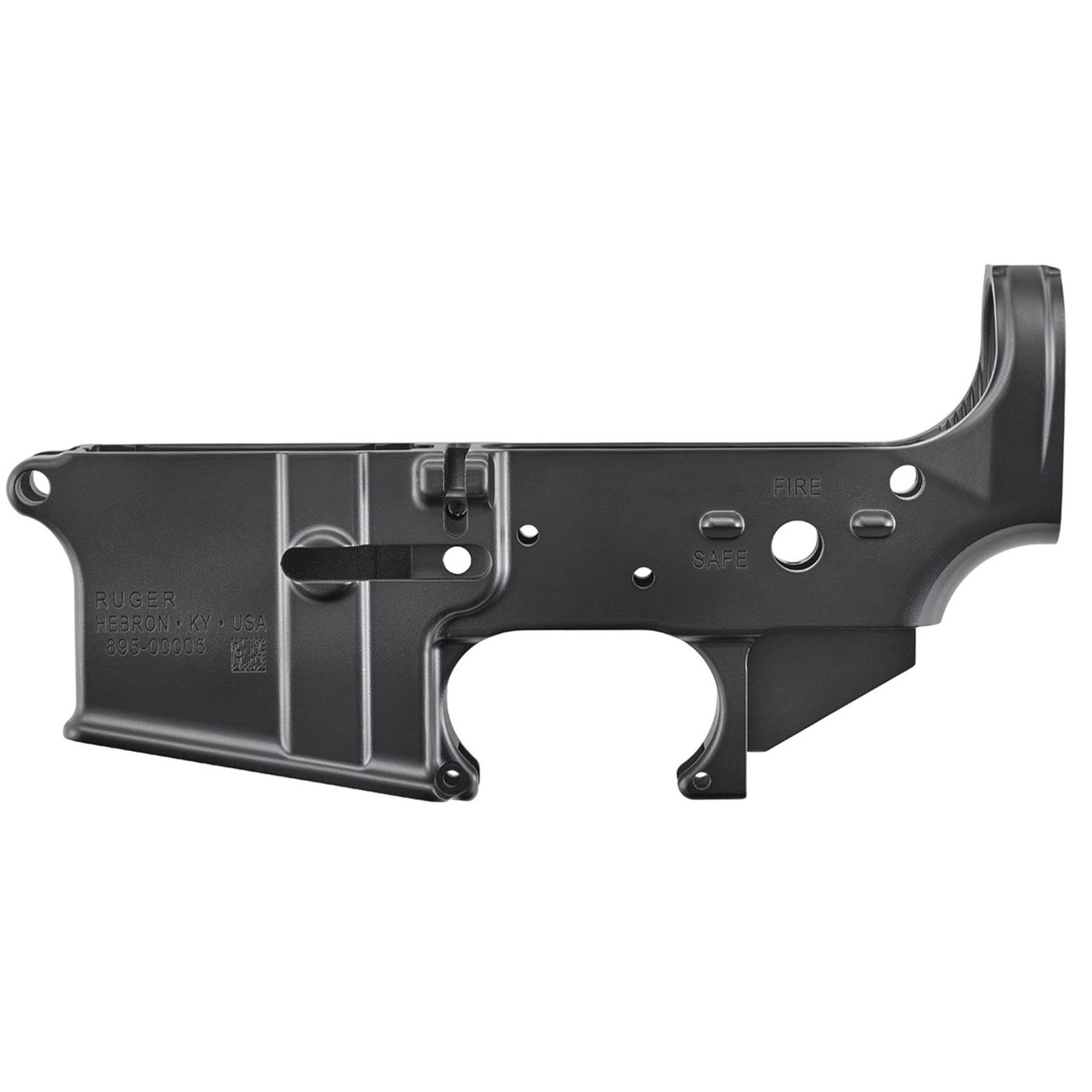 Ruger 28500 Ruger Stripped Lower Hardcoat Anodized Adjustable Tension Screw Incl. Broached Magwell Full-Cut Inlet Fire Control 28500