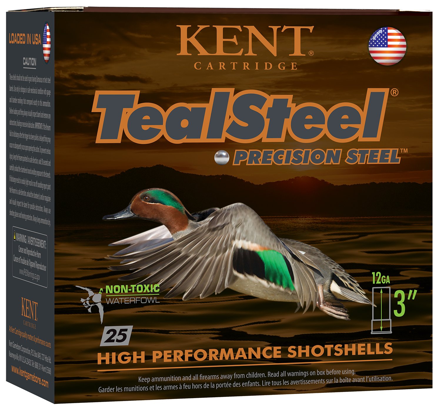 Kent Cartridge TealSteel KTS123366 12 Gauge 3 in 1 1/4 oz 6 Shot 25 Rounds - Kent Cartridge - 12 Gauge