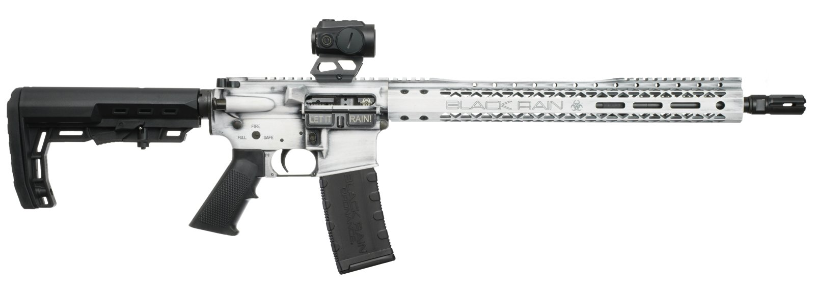 Buy Black Rain BRO24111501OPT 5.56 Rifle 16" Battleworn White w/ Red Dot online
