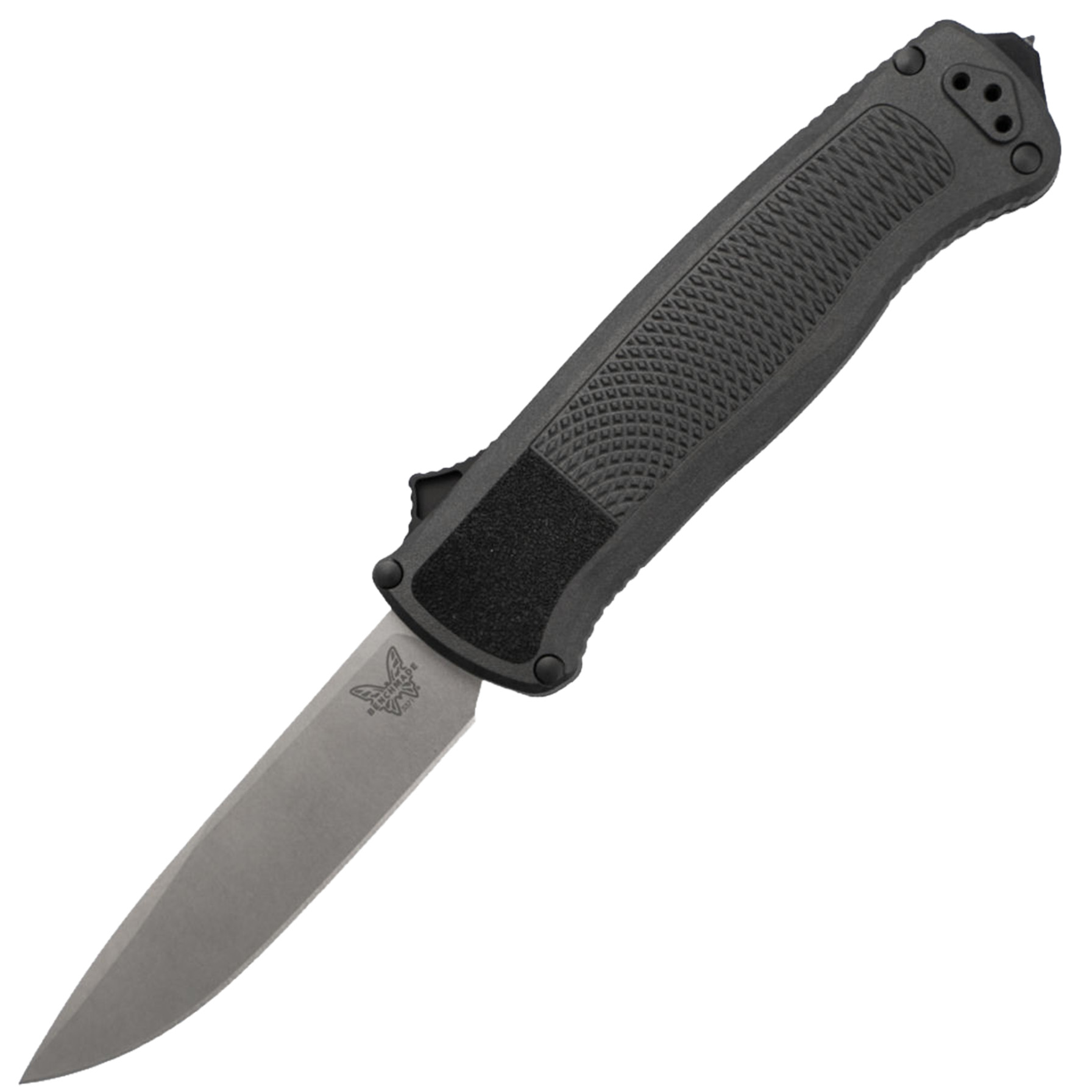 black with satin blade, drop point
