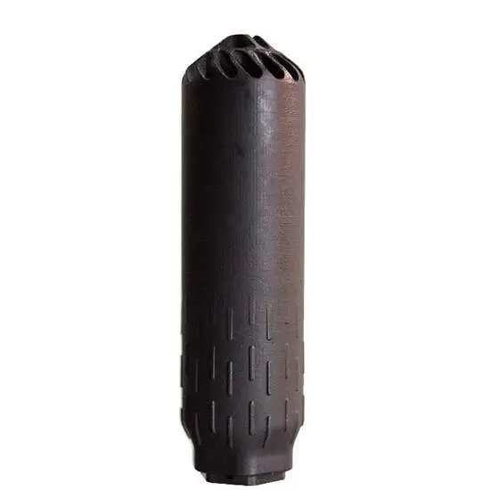 Huxwrx 2449 Flow 556K Multi-Caliber Suppressor, 5.56x45mm NATO, 1.60"D, Stainless Steel, Black Cerakote, 1/2"-28 tpi Flash Hider