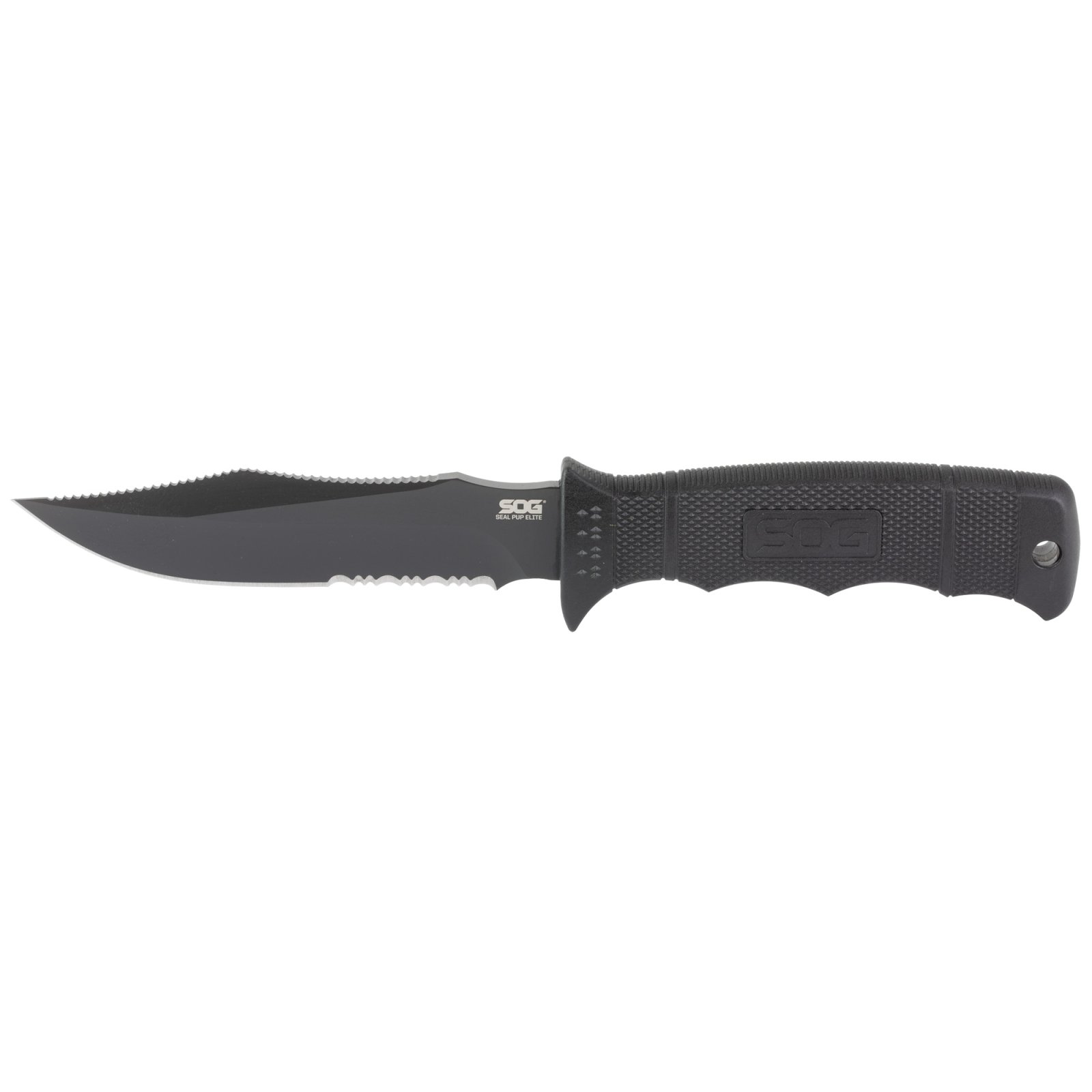 SOG SOGE37TK Seal Pup Elite 4.85" TiCN AUS-8A Blade GRN Handle Sheath