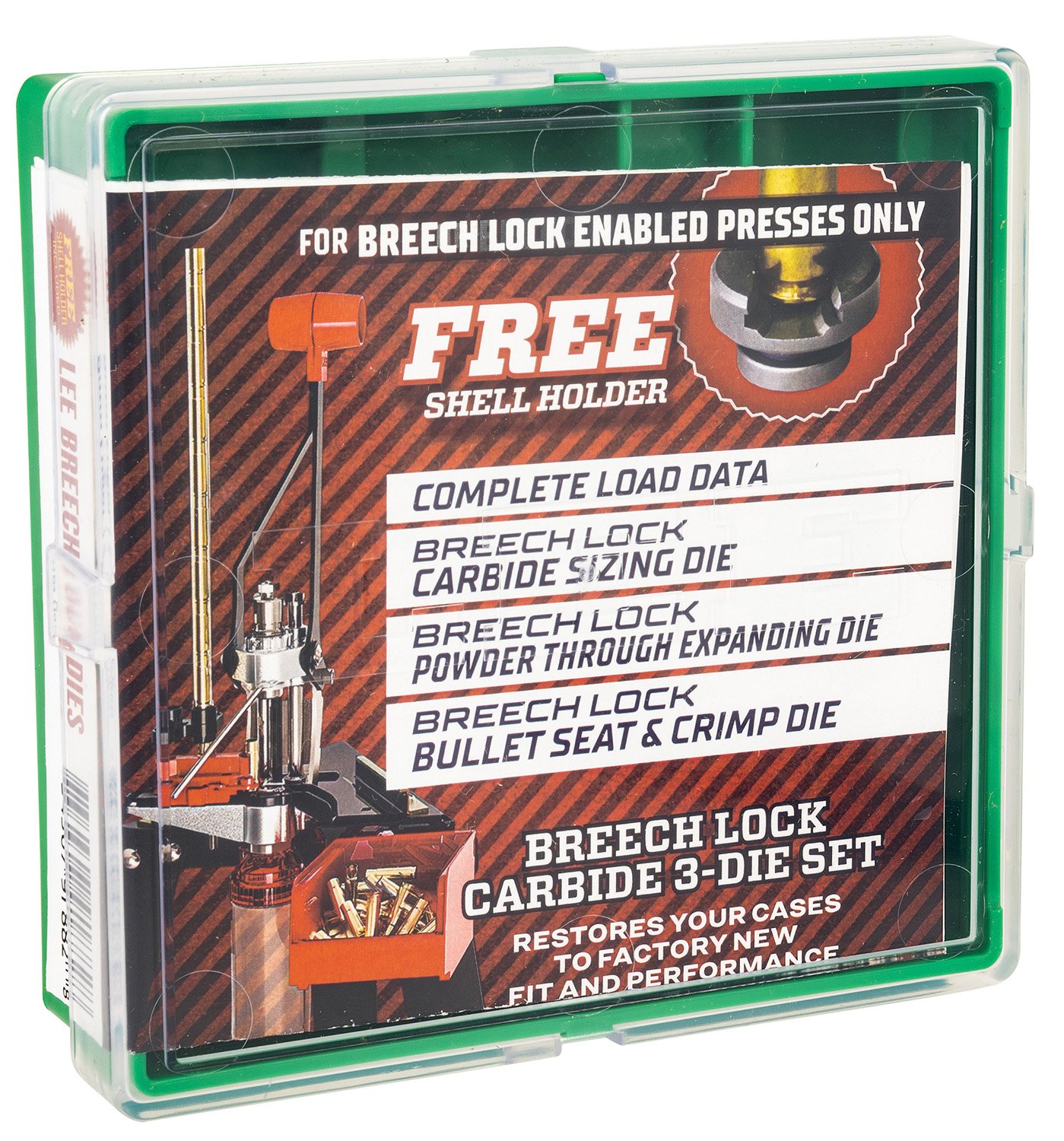 Lee Precision 91882 Breech Lock Carbide 3-Die Set 9mm Luger - Lee Precision - 9MM