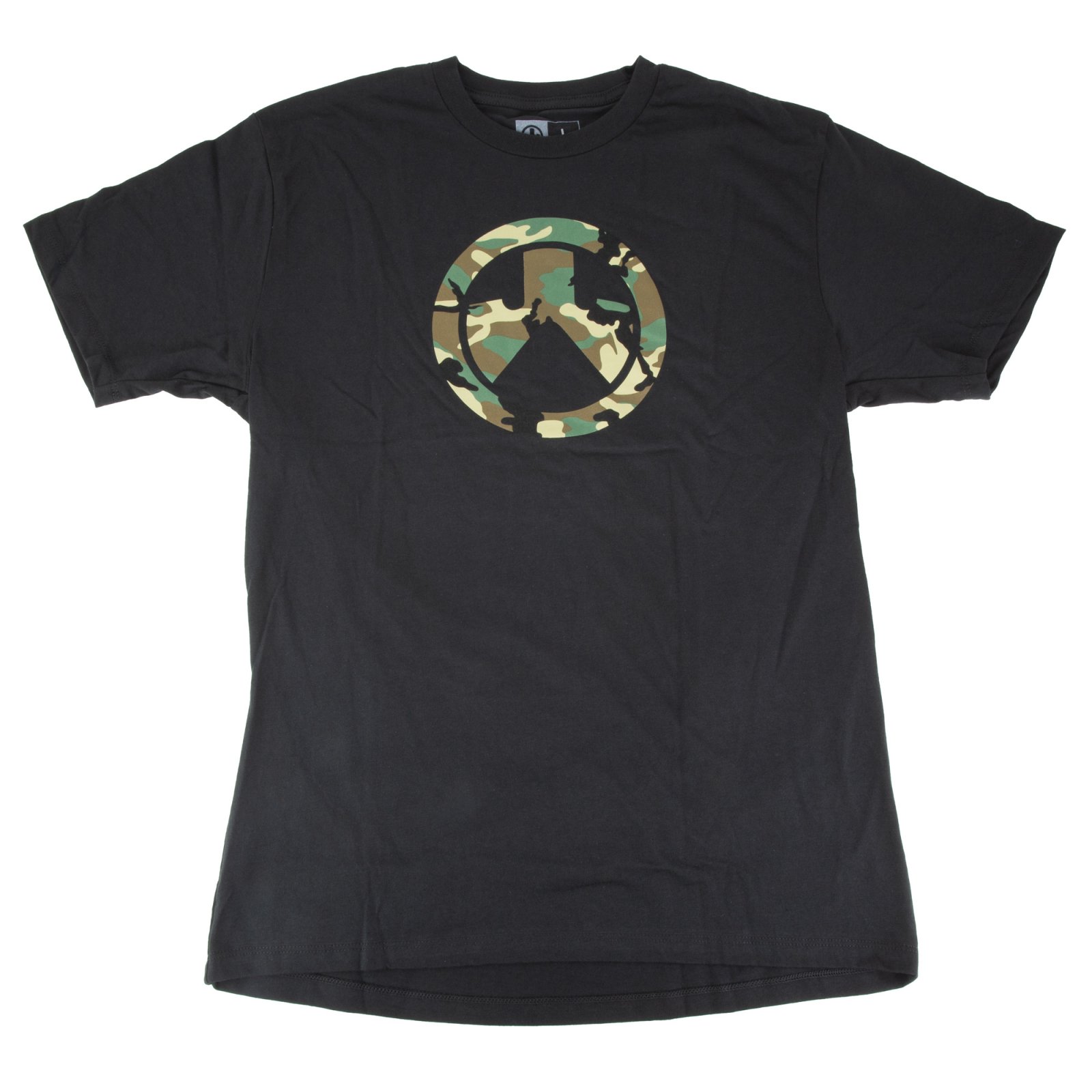 Magpul MAG1225-001-L Woodland Camo Black Cotton/Polyester Short Sleeve Large
