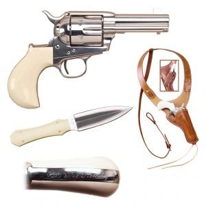 Cimarron Thunderer 45LC 3.5" SS Revolver - Doc Holliday Set with Knife & Holster