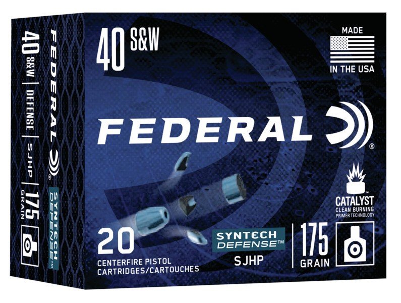 Federal S40SJT1 Syntech Defense 40S&W 175gr JHP 20/Box - Federal Premium Ammunition - SEGMENTED JACKETED HOLLOW POINT