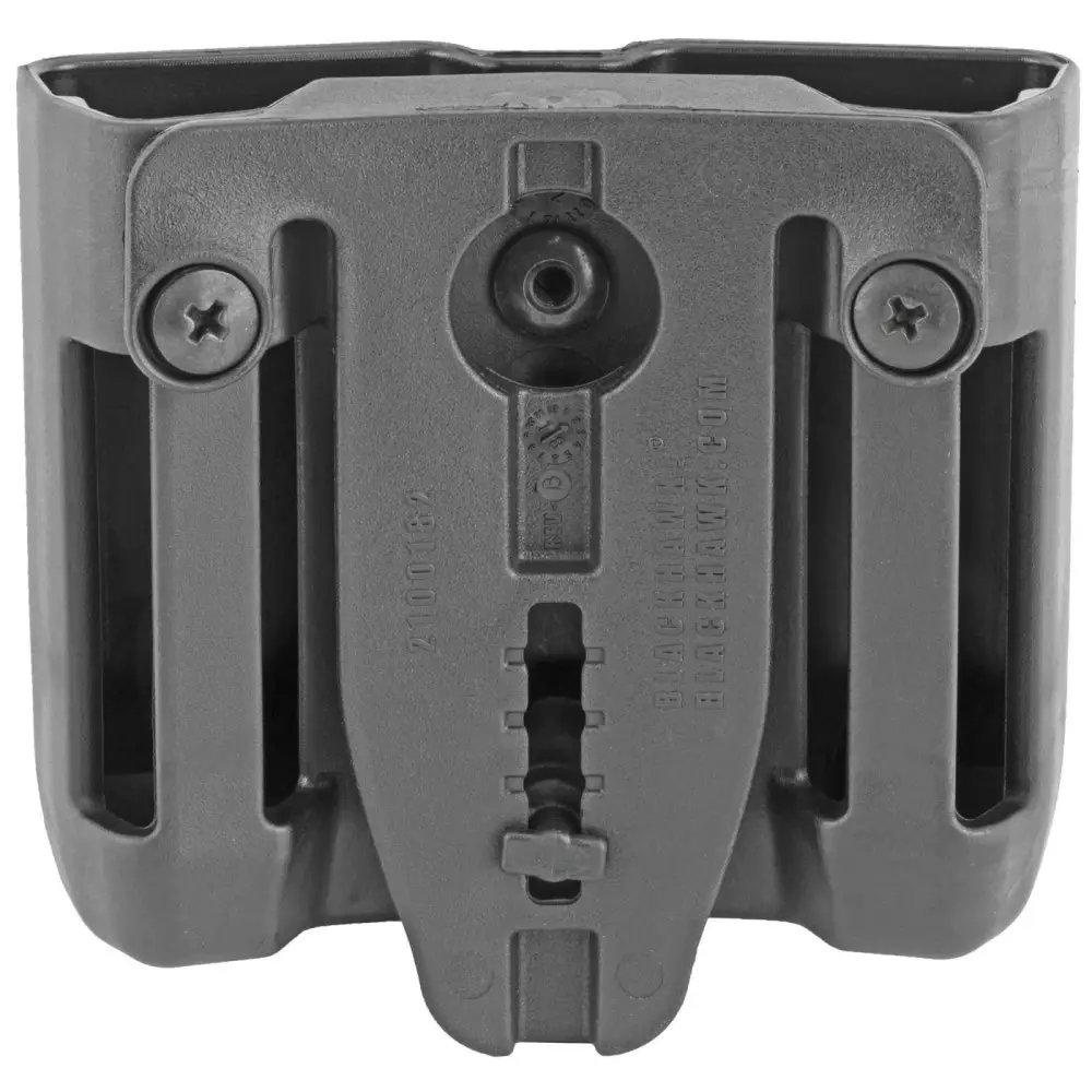 Blackhawk 410510PBK Double Magazine Case, Matte Black Polymer, Holds 9mm/10mm/.40/.45/.357 Sig, Adjustable Belt Clip - Blackhawk - BLACK