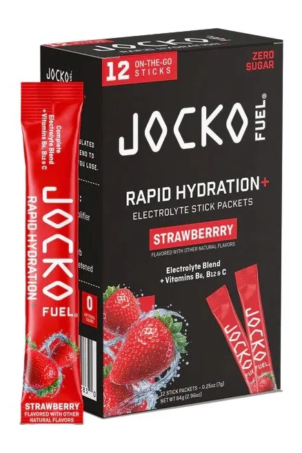 JOCKO 29283 RAPID HYDRATION POWDER STRAWBERRY 12PK - JOCKO
