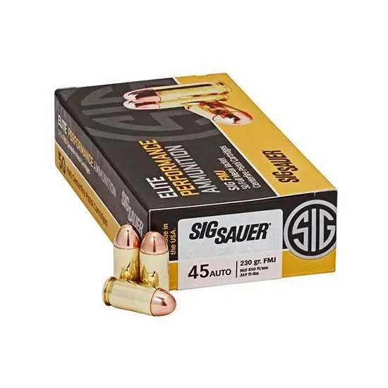 Sig Sauer E45BA350 Elite Ball 45 ACP 230 gr FMJ 830 fps