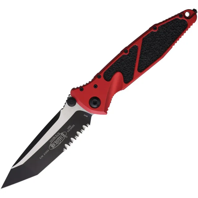 Microtech Socom Elite 161-2RD 3.98 In Black PS Red Aluminum Handle