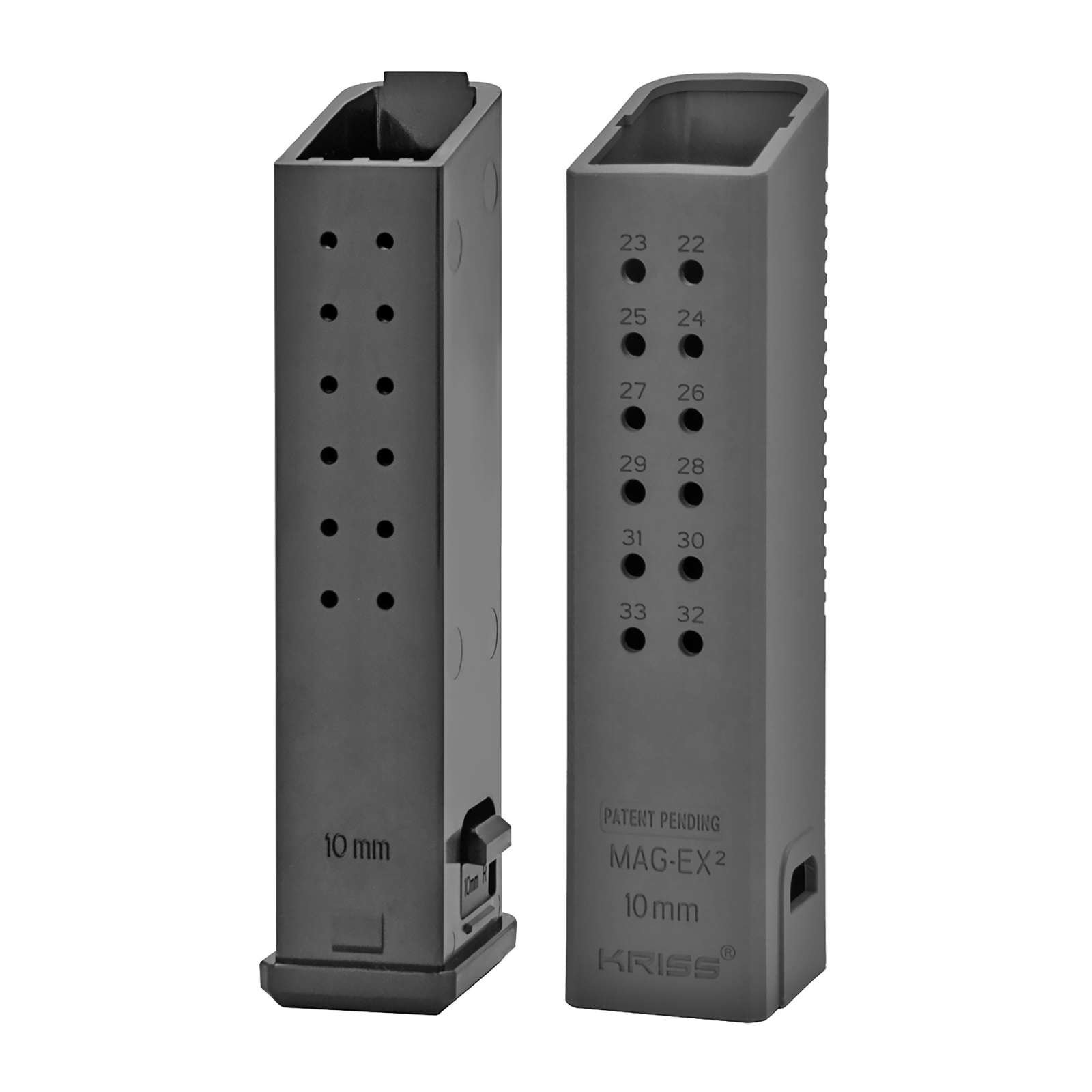 KRISS USA KVA-MX2K10BL01 Mag Extension 10MM +18 Rounds Black 3 Pack - Kriss USA - 10MM