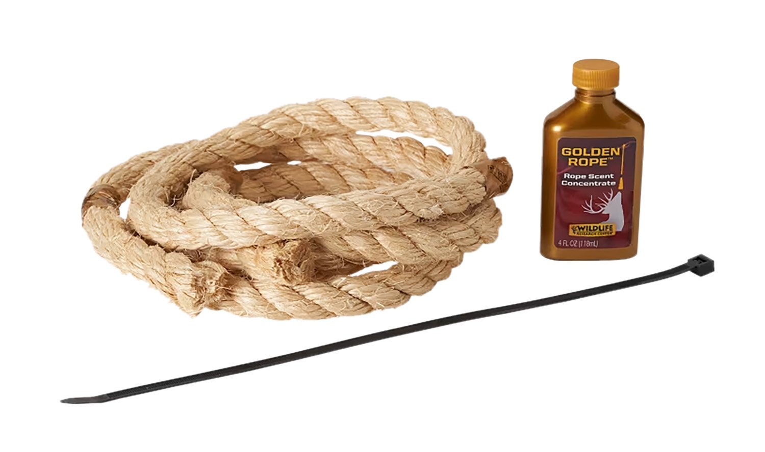 Wild 391 Golden Rope Kit: 30" Scent Rope, 4oz Concentrate, Cable Tie - Wildlife Research Center - DEER