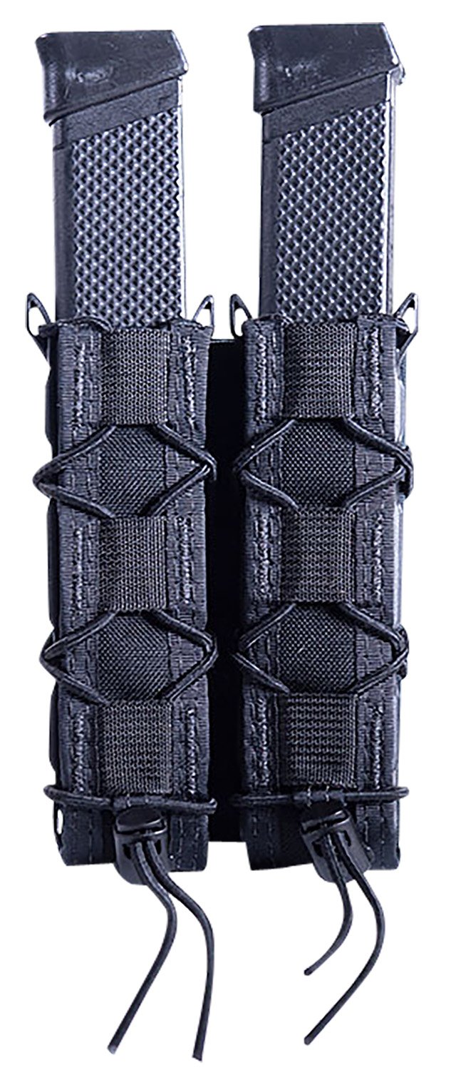 High Speed Gear 11EX02BK Double Extended Mag Pouch Black Nylon MOLLE Mount - HSGI - BLACK