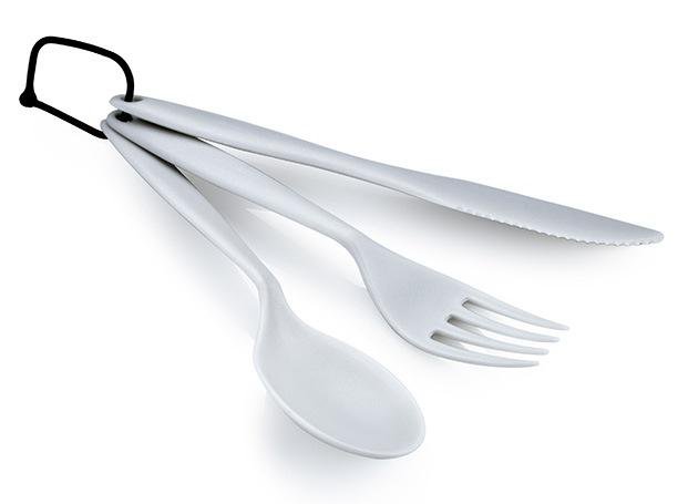 GSI Outdoors Tekk Cutlery Set Eggshell Spoon Fork Knife BPA Free