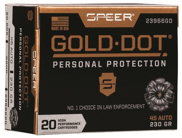 Speer 23966GD Gold Dot 45ACP 230gr Hollow Point Ammo 20/Box - Speer - HOLLOW POINT