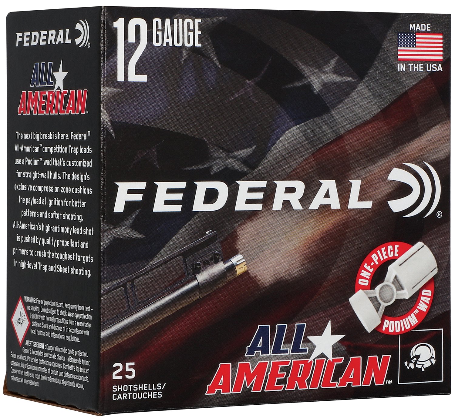 Federal FAA12L18 All-American 12Gauge 2.75" 1oz 8Shot 25 Per Box/10 Case - Federal Premium Ammunition - 12 GAUGE