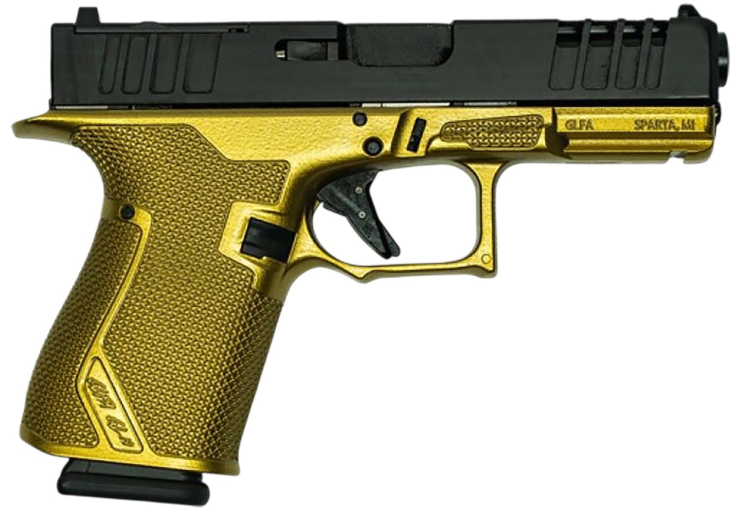 GLFA GL19GGLD 9MM 4" 15RD Black Slide Gold Frame RMR Ready Pistol - Great Lakes Firearms - 9mm Luger