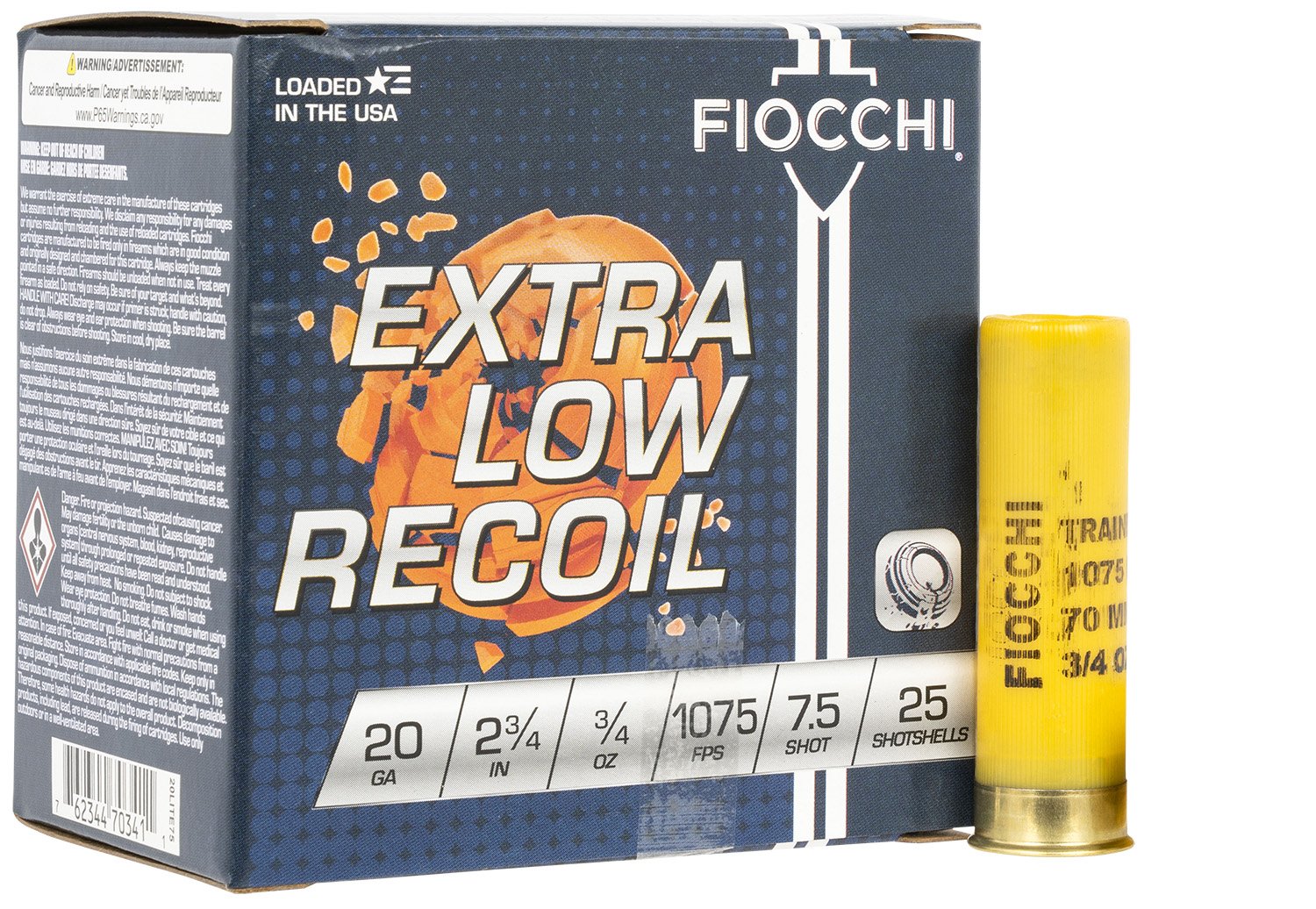 Fiocchi EXACTGT 20GA 20 Gauge 2.75 in 0.75 oz 7.5 Shot Low Recoil - Fiocchi - LEAD