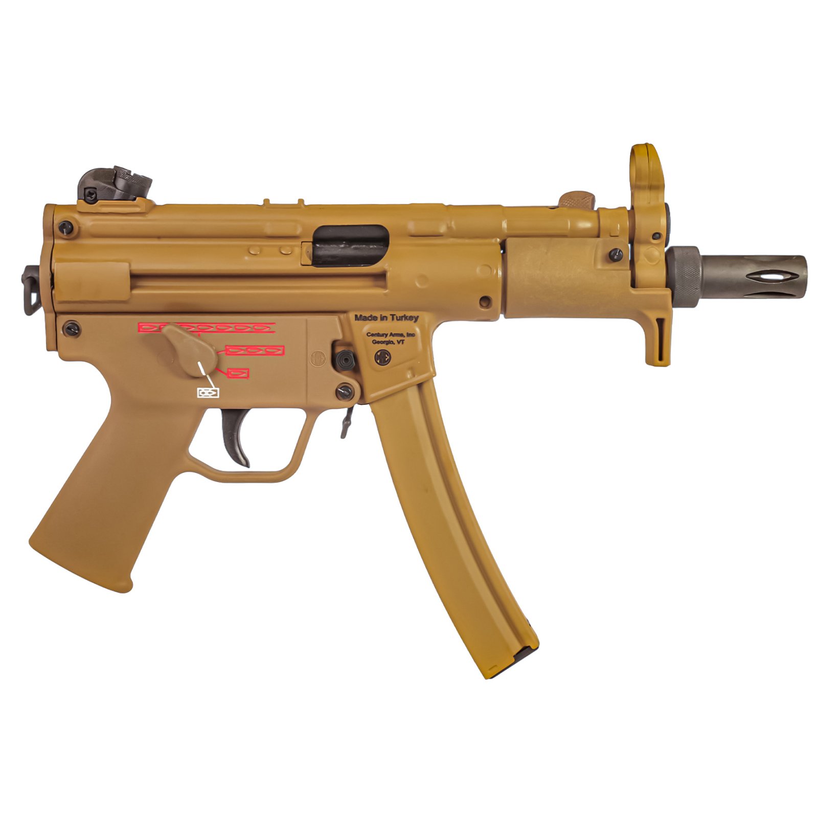Century Arms HG6035GB-N AP5 9mm 5.75" RAL 8000 Semi-Auto Pistol - Century Arms - 9MM