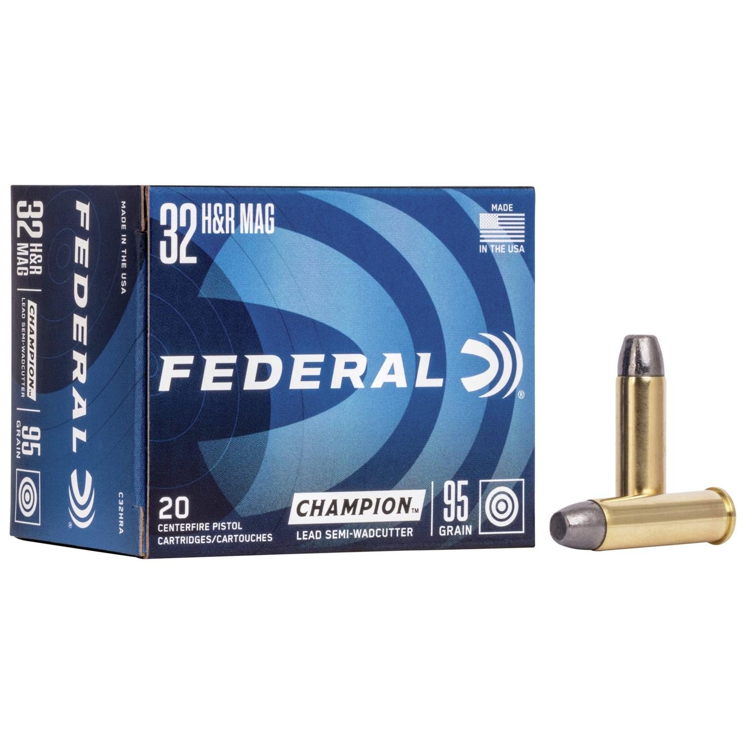 Federal C32HRA 32 H&R Magnum 95 Grain Lead Semi-Wadcutter 20 Rounds - Federal Premium Ammunition - LEAD SEMI WADCUTTER