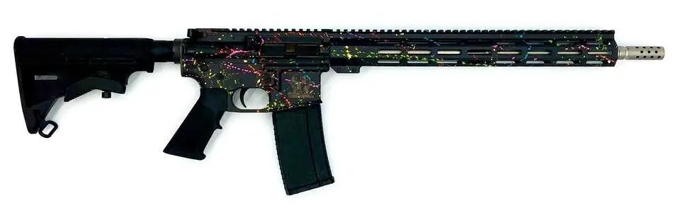 GLFA GL15223SSSBLK AR-15 .223 Wylde 16" SS Barrel Black Splatter 30-Rd - Great Lakes Firearms - .223 WYLDE