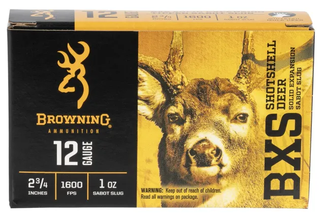 Browning BXS 12 Gauge 2.75" 1 oz Sabot Slug 1600 fps - Browning - 12 GAUGE