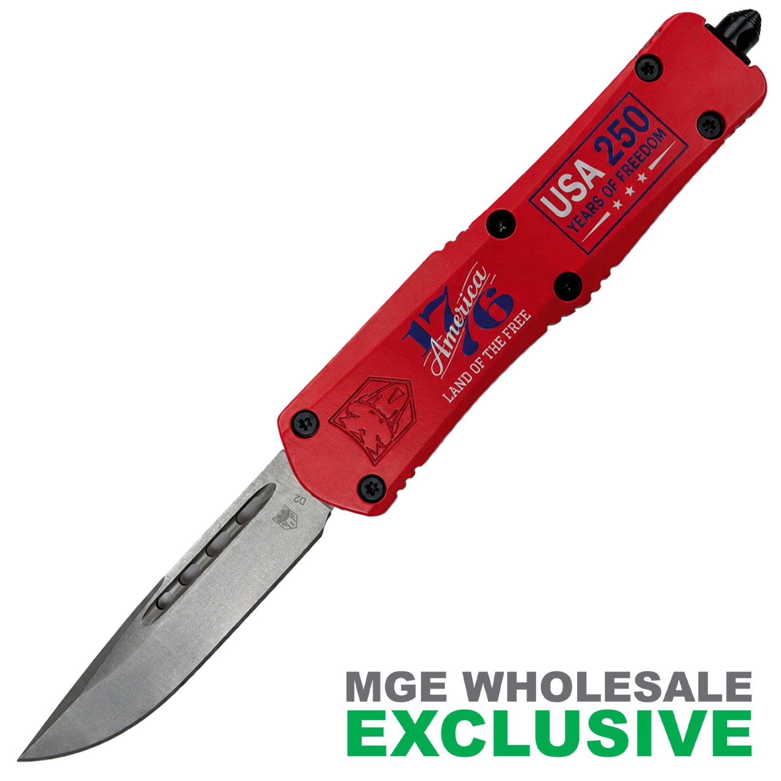 COBRATEC OTF FS-3 AMERICA 250TH RED DROP PLAIN 3"